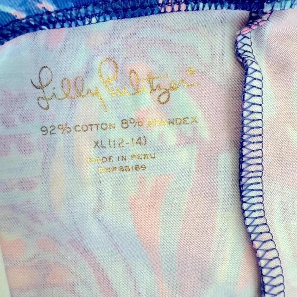 NEW Lilly Pulitzer Girls MAIA LEGGING Twilight Blue Scale Up Pink FISH